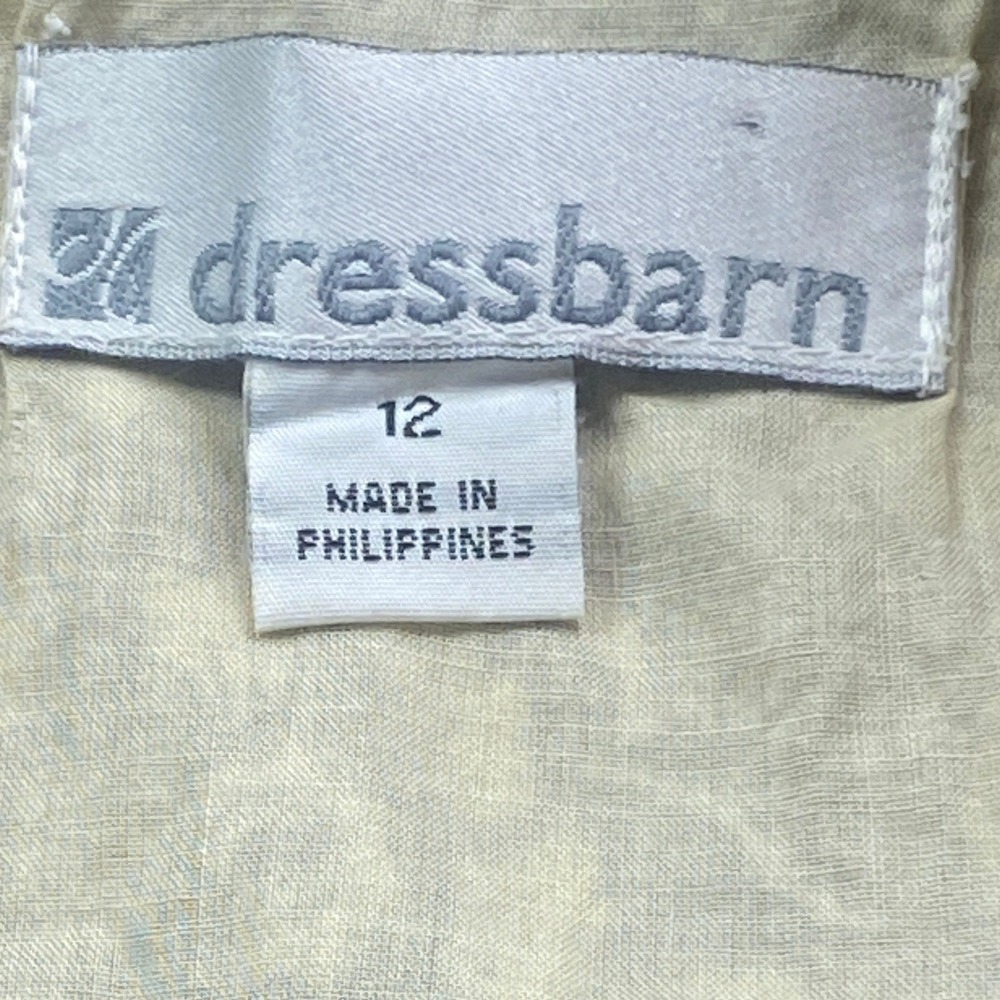Dressbarn Womens 12 Brown Paisley Floral Cotton V-Neck Sleeveless Dress #300K - Picture 5 of 7
